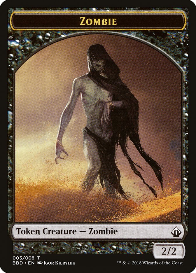 Zombie Token [Battlebond Tokens] | Rook's Games and More