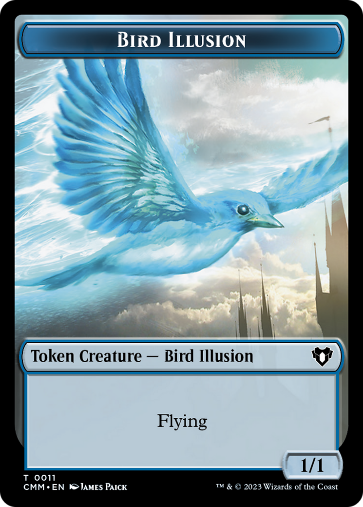 Spirit (0039) // Bird Illusion Double-Sided Token [Commander Masters Tokens] | Rook's Games and More