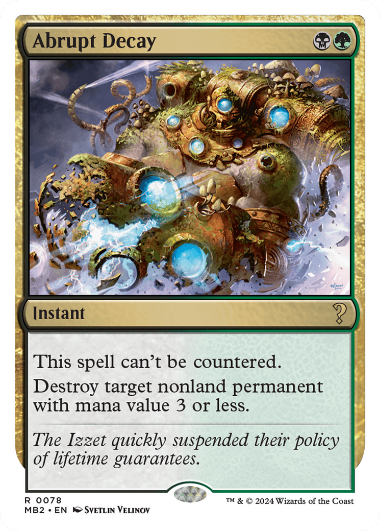 Abrupt Decay (White Border) [Mystery Booster 2] | Rook's Games and More