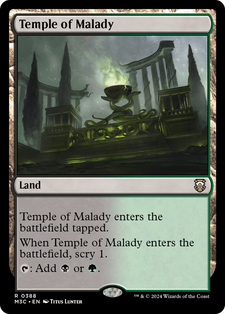 Temple of Malady (Ripple Foil) [Modern Horizons 3 Commander] | Rook's Games and More