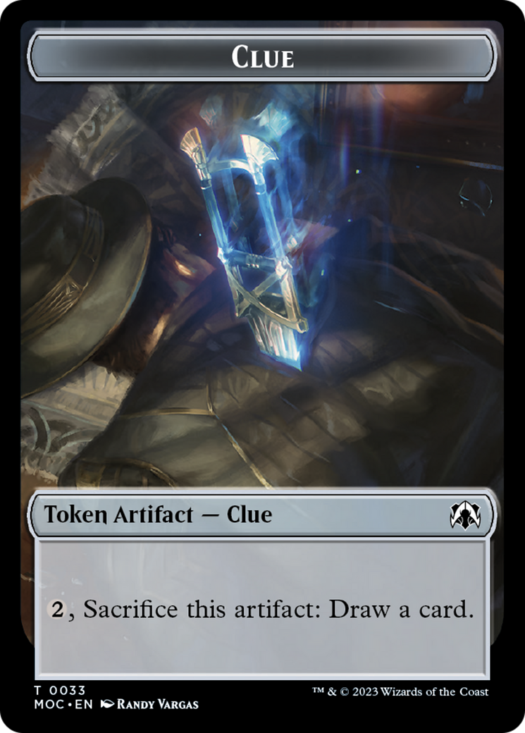 Golem // Clue Double-Sided Token [March of the Machine Commander Tokens] | Rook's Games and More