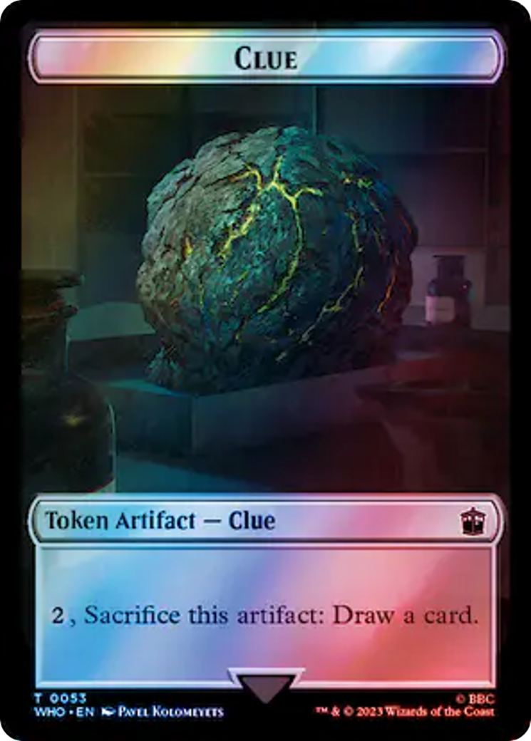 Fish // Clue (0053) Double-Sided Token (Surge Foil) [Doctor Who Tokens] | Rook's Games and More