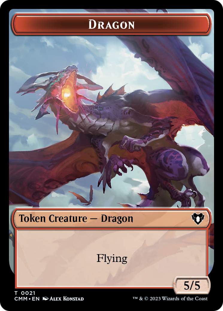 Dragon Token (21) [Commander Masters Tokens] | Rook's Games and More