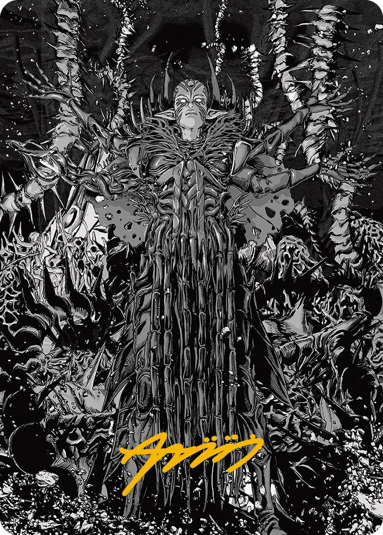Nissa, Ascended Animist Art Card (Gold-Stamped Signature) [Phyrexia: All Will Be One Art Series] | Rook's Games and More