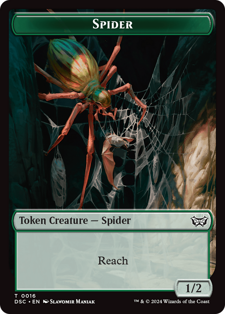 Treefolk // Spider Double-Sided Token [Duskmourn: House of Horror Commander Tokens] | Rook's Games and More