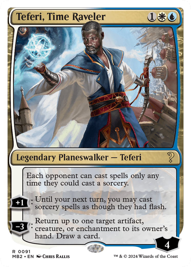 Teferi, Time Raveler (White Border) [Mystery Booster 2] | Rook's Games and More