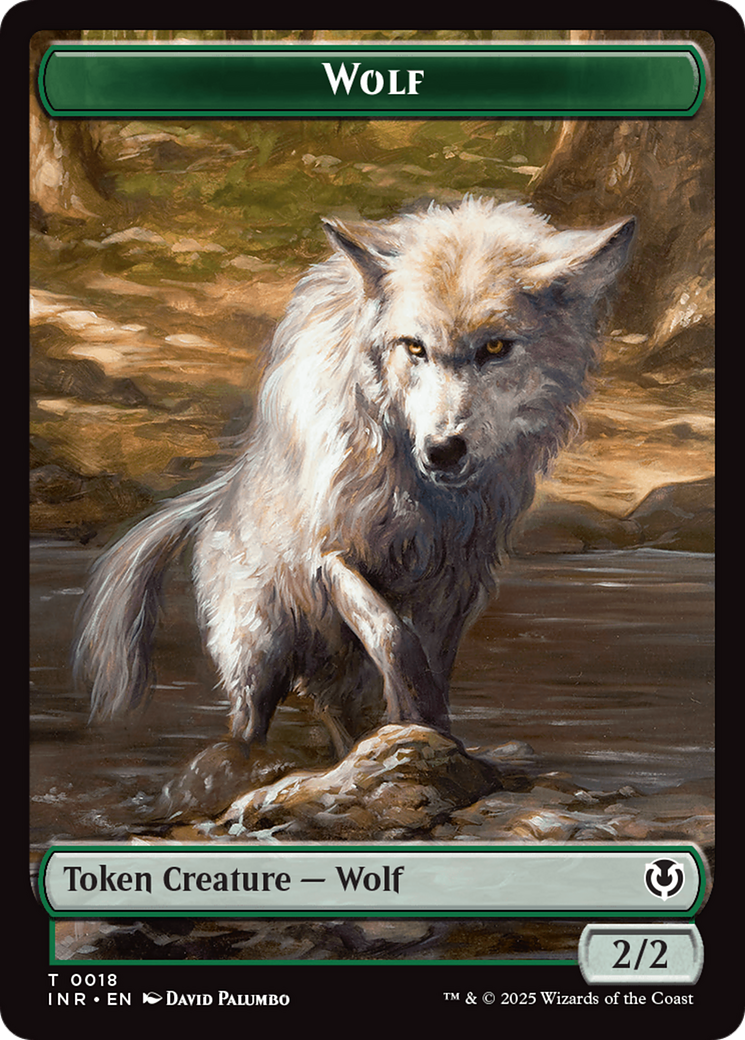 Wolf (0018) // Emblem - Arlinn, Embraces by the Moon Double-Sided Token [Innistrad Remastered Tokens] | Rook's Games and More