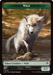 Wolf (0018) // Emblem - Arlinn, Embraces by the Moon Double-Sided Token [Innistrad Remastered Tokens] | Rook's Games and More