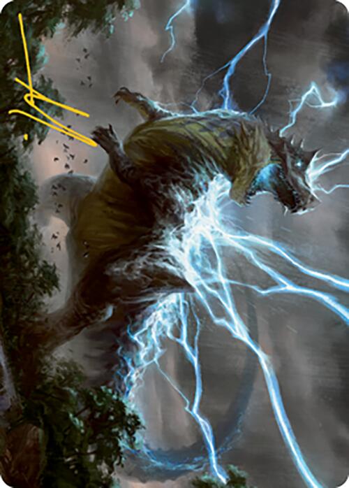 Thrasta, Tempest's Roar Art Card (41) (Gold-Stamped Signature) [Modern Horizons 2 Art Series] | Rook's Games and More