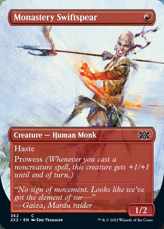 Monastery Swiftspear (Borderless Alternate Art) [Double Masters 2022] | Rook's Games and More