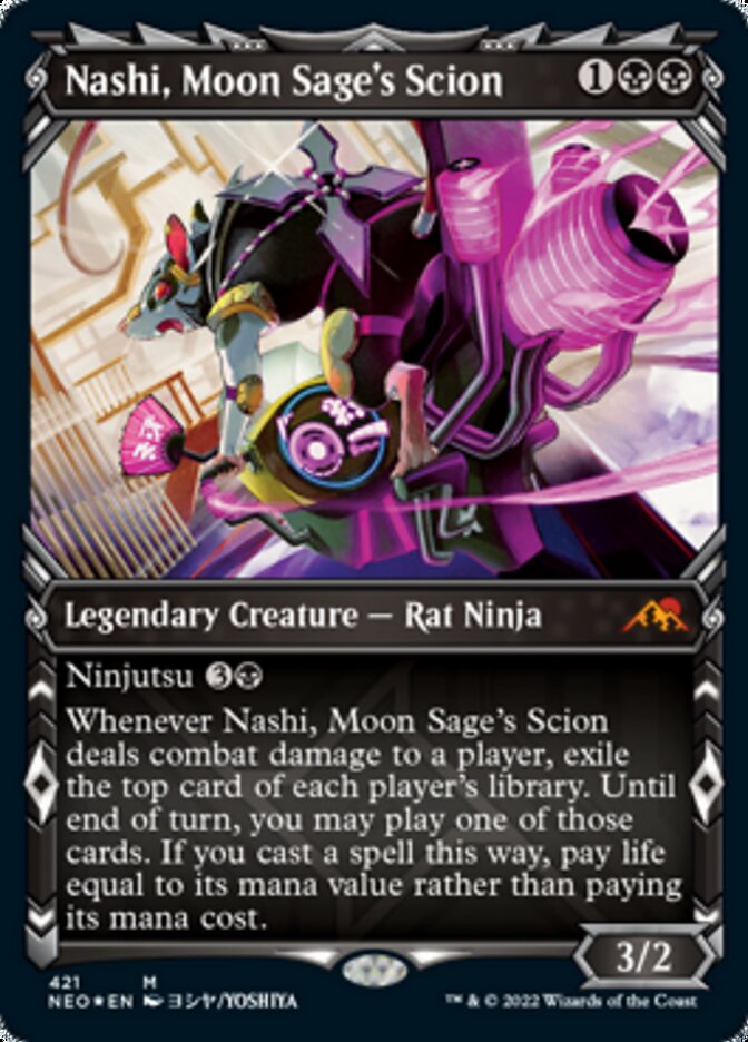 Nashi, Moon Sage's Scion (Showcase) (Foil Etched) [Kamigawa: Neon Dynasty] | Rook's Games and More