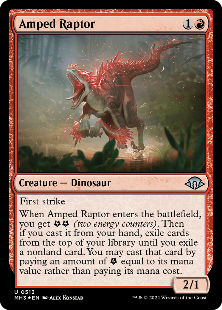 Amped Raptor (Ripple Foil) [Modern Horizons 3] | Rook's Games and More