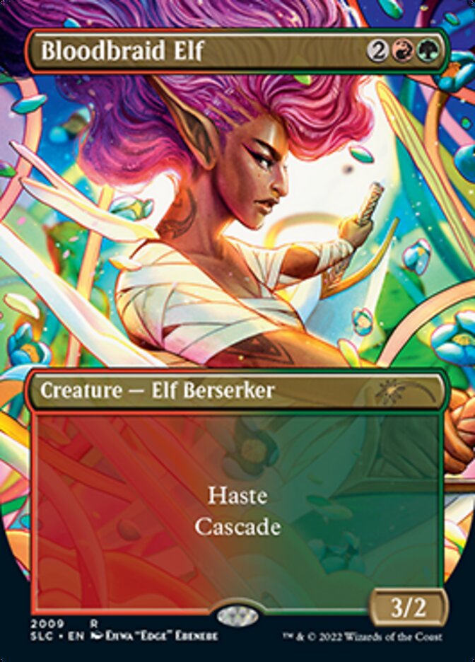 Bloodbraid Elf (Borderless Alternate Art) [Secret Lair Countdown Kit] | Rook's Games and More
