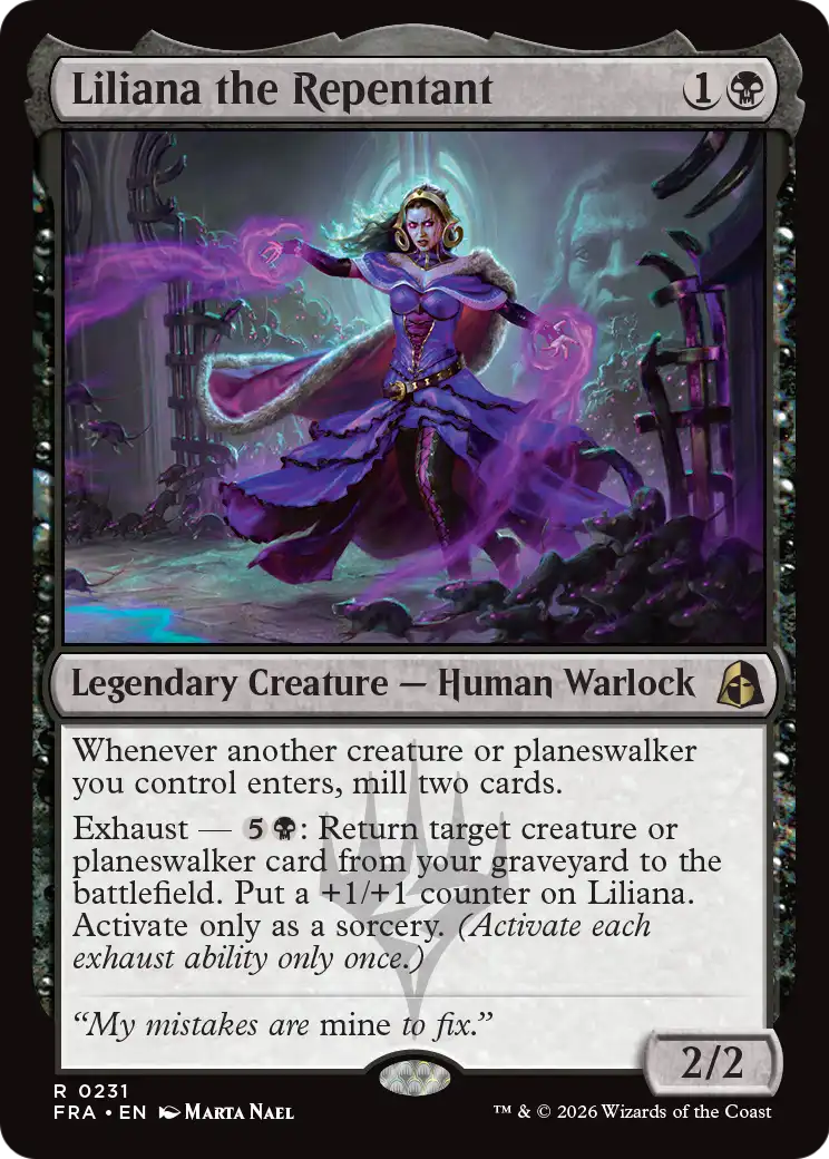 Liliana the Repentant [Reality Fracture] | Rook's Games and More