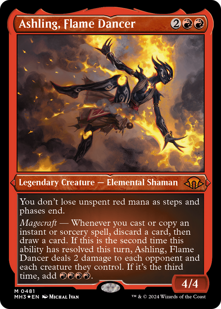 Ashling, Flame Dancer (Foil Etched) [Modern Horizons 3] | Rook's Games and More