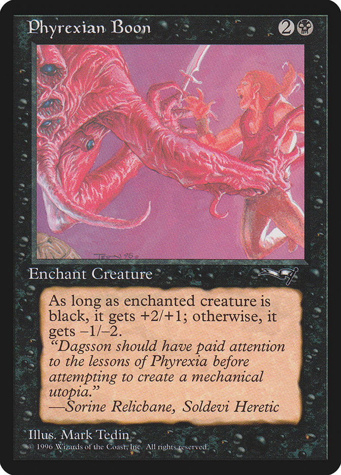 Phyrexian Boon (Person on the Right) [Alliances] | Rook's Games and More