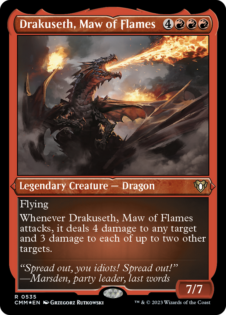 Drakuseth, Maw of Flames (Foil Etched) [Commander Masters] | Rook's Games and More