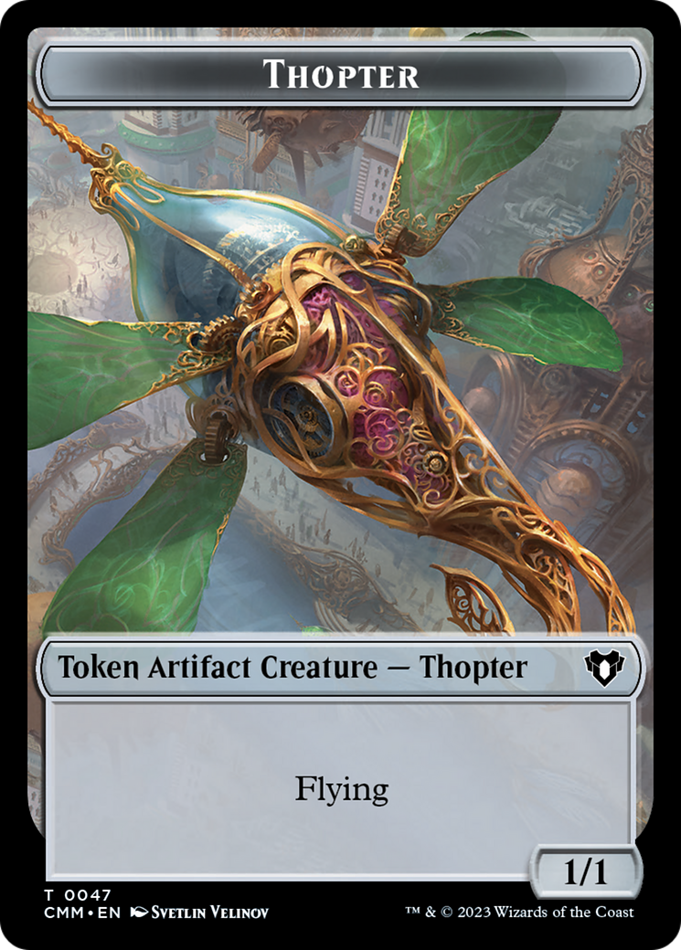 Thopter // Dragon (0020) Double-Sided Token [Commander Masters Tokens] | Rook's Games and More