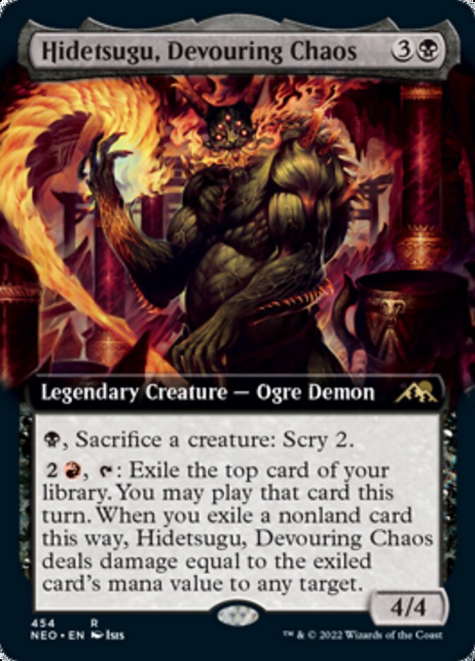 Hidetsugu, Devouring Chaos (Extended Art) [Kamigawa: Neon Dynasty] | Rook's Games and More