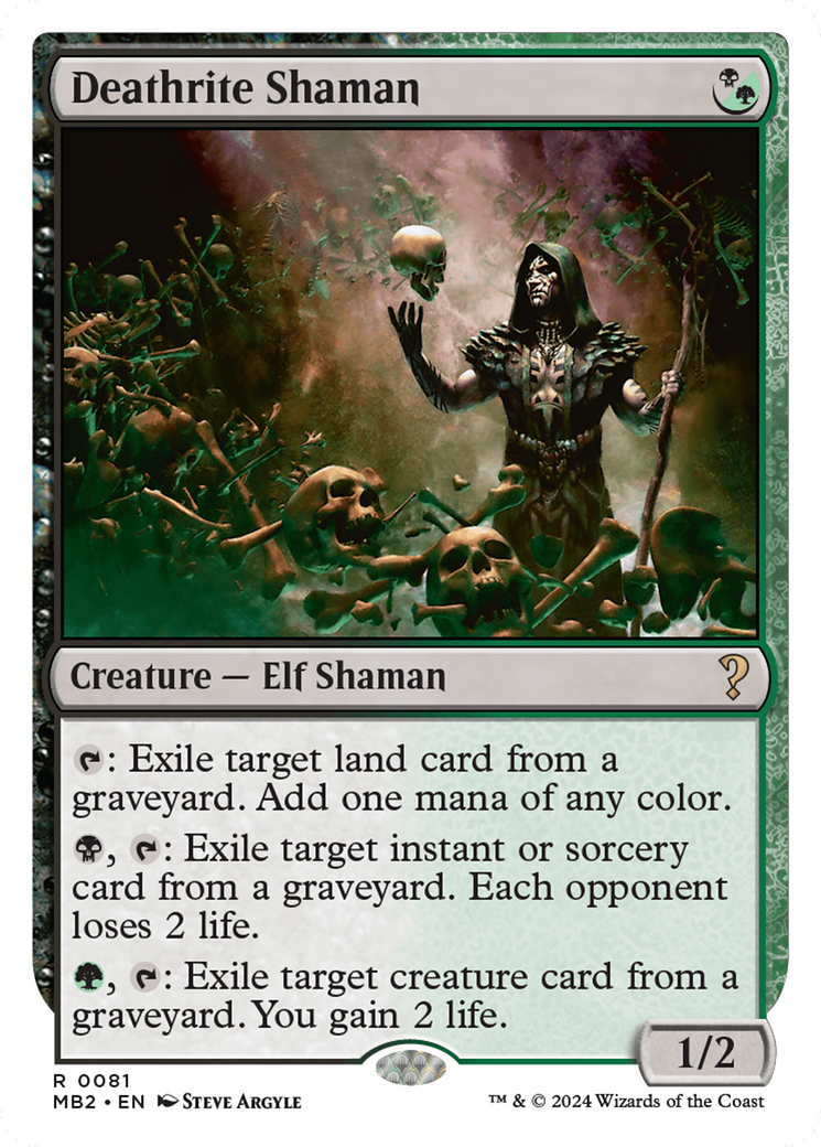 Deathrite Shaman (White Border) [Mystery Booster 2] | Rook's Games and More