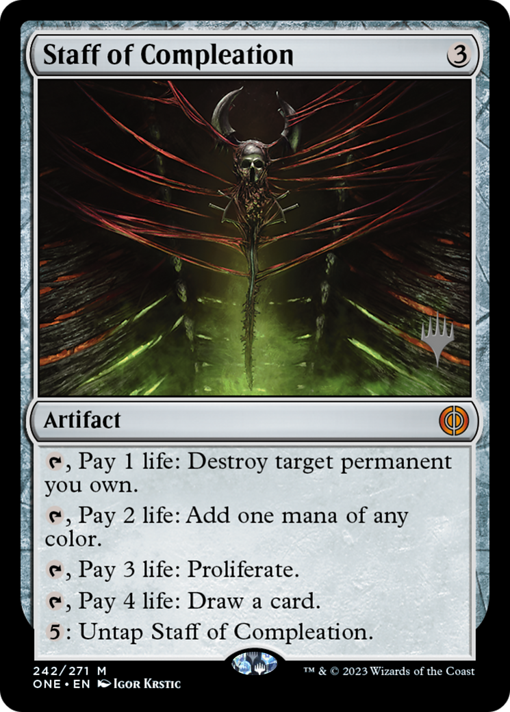Staff of Compleation (Promo Pack) [Phyrexia: All Will Be One Promos] | Rook's Games and More