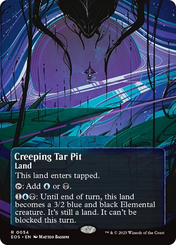 Creeping Tar Pit (0054) (Borderless) [Edge of Eternities: Stellar Sights] | Rook's Games and More