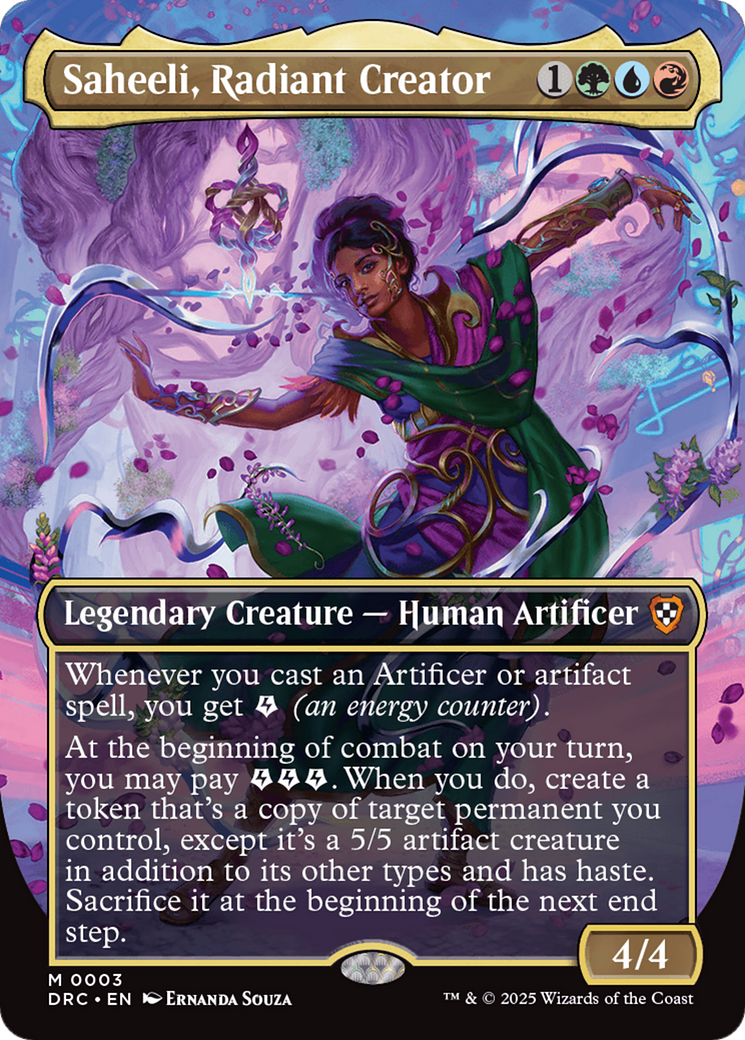 Saheeli, Radiant Creator (Borderless) [Aetherdrift Commander] | Rook's Games and More