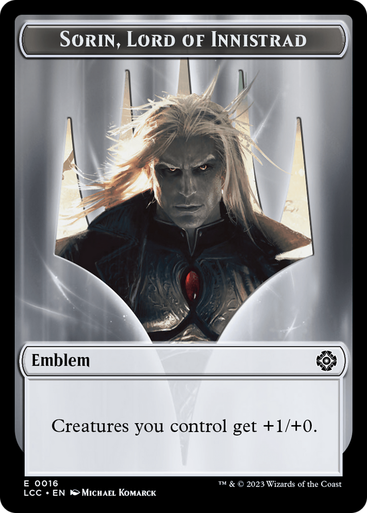 Emblem - Sorin, Lord of Innistrad // Vampire (0004) Double-Sided Token [The Lost Caverns of Ixalan Commander Tokens] | Rook's Games and More