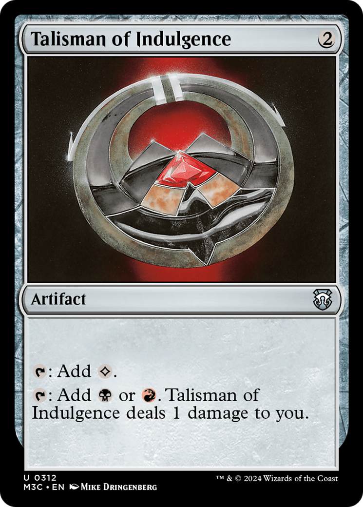 Talisman of Indulgence [Modern Horizons 3 Commander] | Rook's Games and More