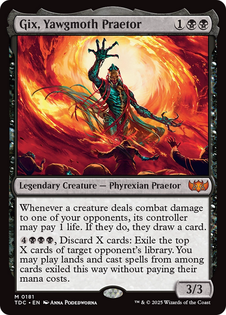 Gix, Yawgmoth Praetor [Tarkir: Dragonstorm Commander] | Rook's Games and More