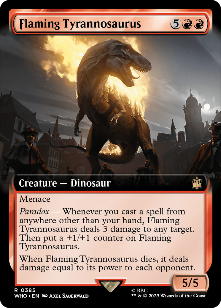 Flaming Tyrannosaurus (Extended Art) [Doctor Who] | Rook's Games and More