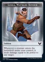 Spirit // Lukka, Wayward Bonder Emblem Double-Sided Token [Strixhaven: School of Mages Tokens] | Rook's Games and More