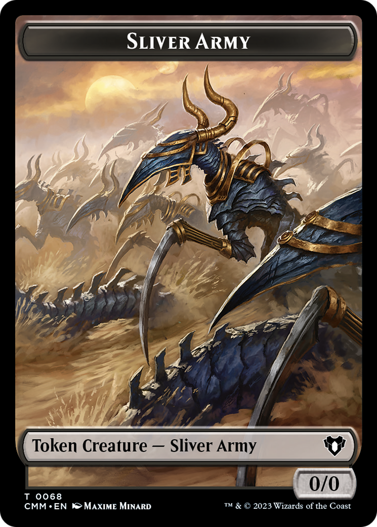 Sliver Army // Sliver Double-Sided Token [Commander Masters Tokens] | Rook's Games and More