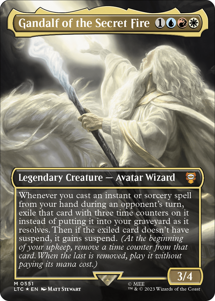 Gandalf of the Secret Fire (Borderless) (Surge Foil) [The Lord of the Rings: Tales of Middle-Earth Commander] | Rook's Games and More