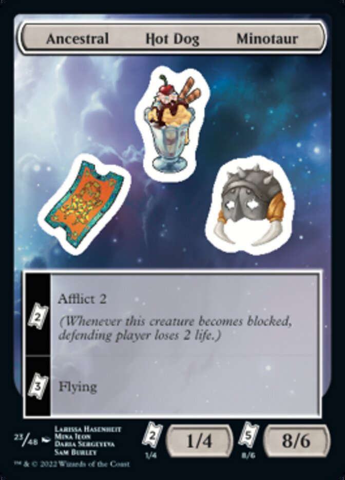 Ancestral Hot Dog Minotaur [Unfinity Stickers] | Rook's Games and More