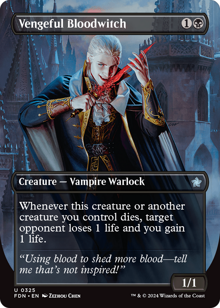 Vengeful Bloodwitch (Borderless) [Foundations] | Rook's Games and More