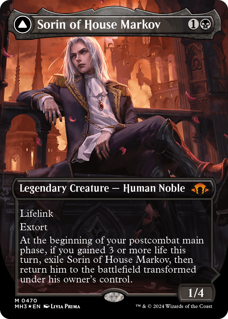 Sorin of House Markov // Sorin, Ravenous Neonate (Borderless) (Textured Foil) [Modern Horizons 3] | Rook's Games and More