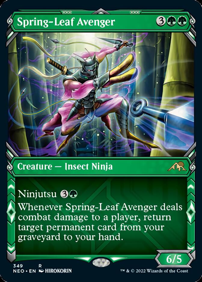 Spring-Leaf Avenger (Showcase Ninja) [Kamigawa: Neon Dynasty] | Rook's Games and More