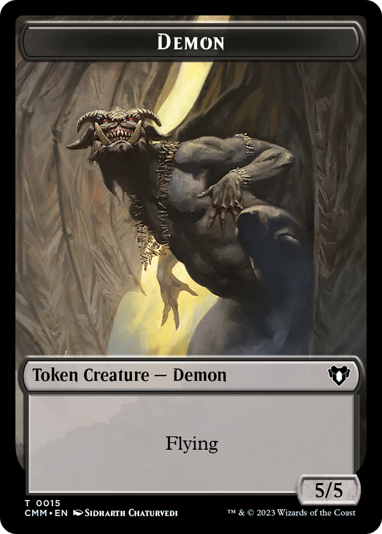 Demon Token [Commander Masters Tokens] | Rook's Games and More