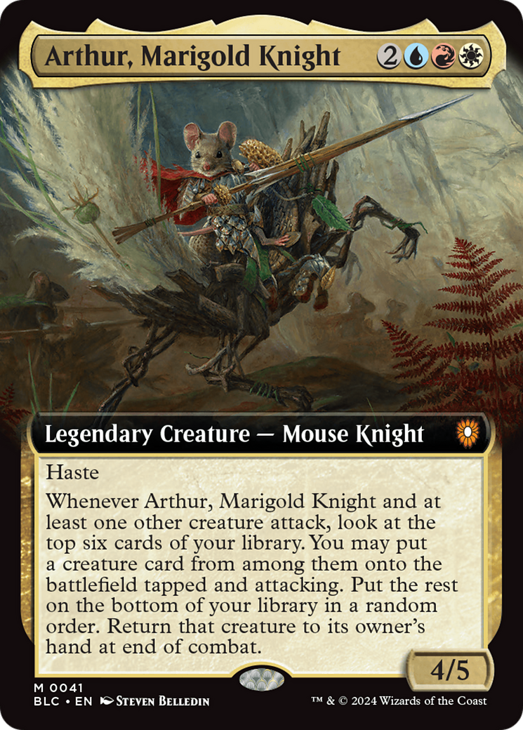 Arthur, Marigold Knight (Extended Art) [Bloomburrow Commander] | Rook's Games and More