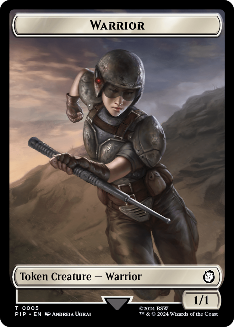 Radiation // Warrior Double-Sided Token [Fallout Tokens] | Rook's Games and More