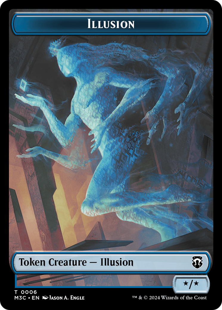 Illusion (Ripple Foil) // Servo Double-Sided Token [Modern Horizons 3 Commander Tokens] | Rook's Games and More