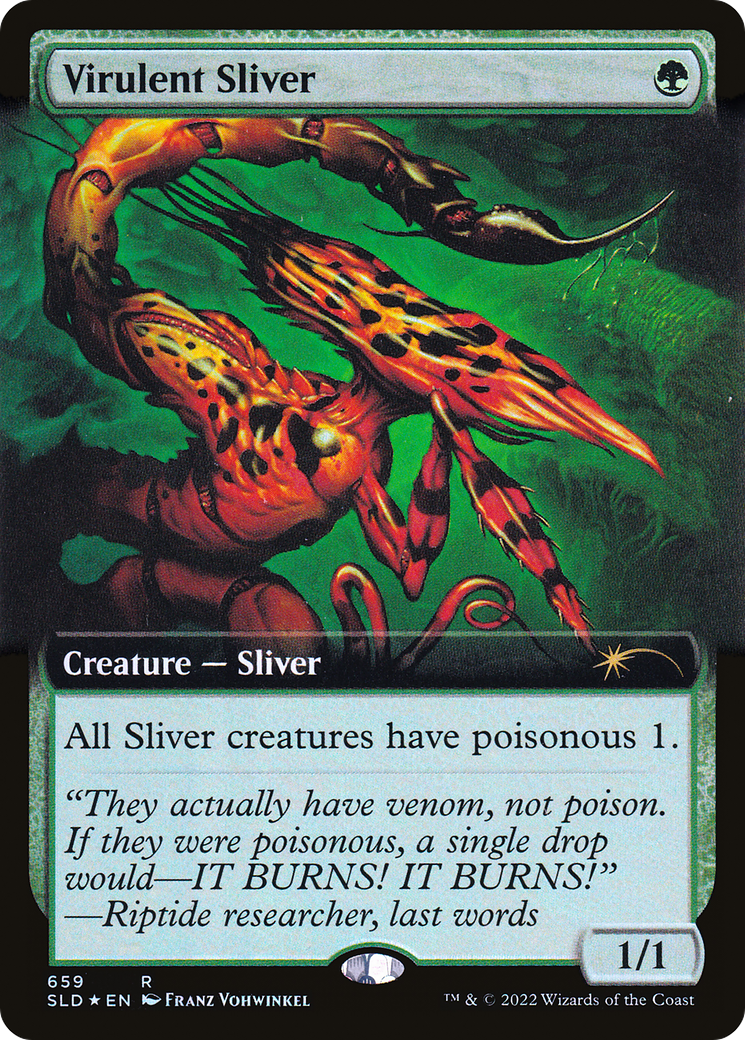 Virulent Sliver (Extended Art) (Step-and-Compleat Foil) [Secret Lair Drop Promos] | Rook's Games and More