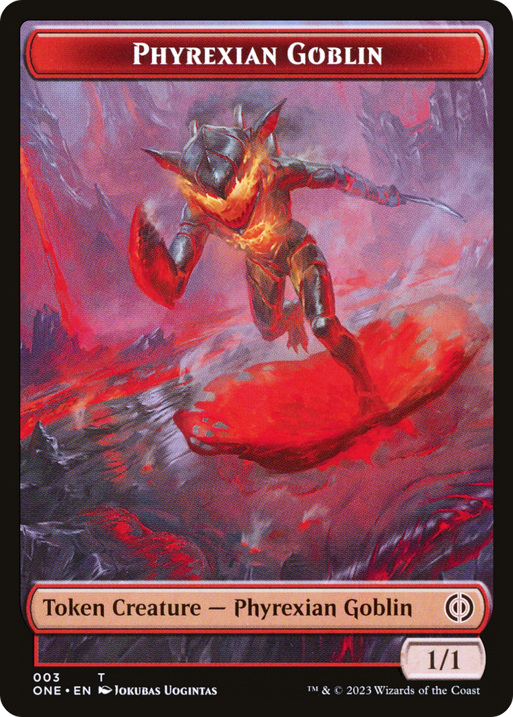 Phyrexian Goblin // Poison Counter Double-Sided Token [Phyrexia: All Will Be One Tokens] | Rook's Games and More