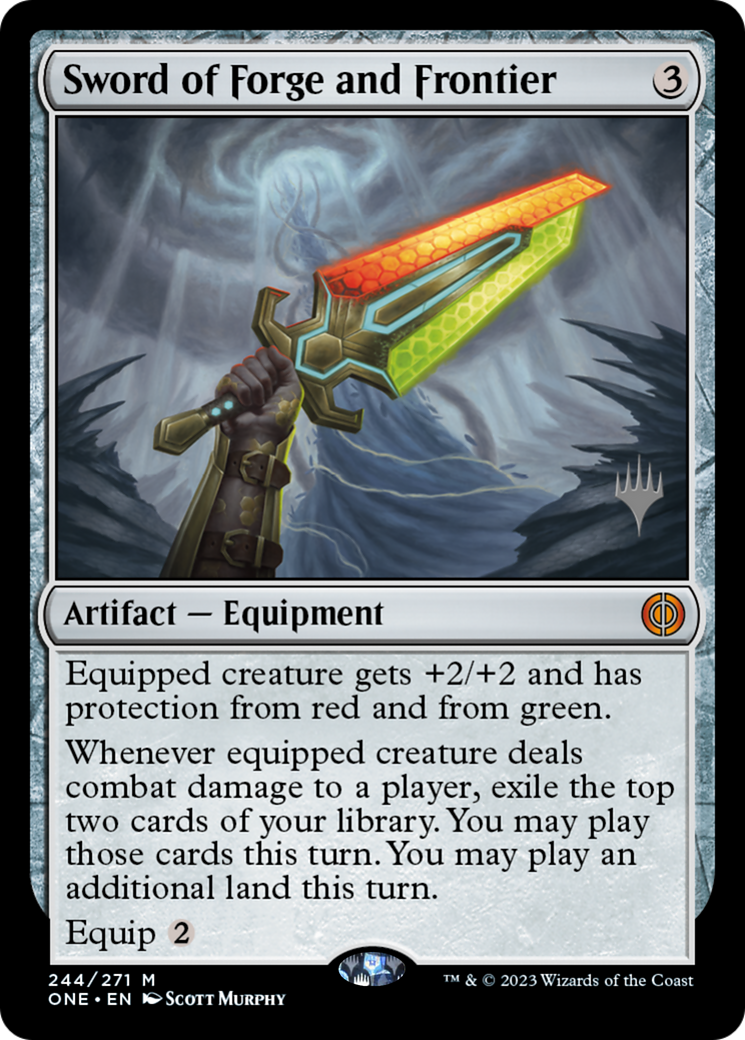 Sword of Forge and Frontier (Promo Pack) [Phyrexia: All Will Be One Promos] | Rook's Games and More