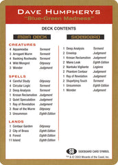 Dave Humpherys Decklist [World Championship Decks 2003]