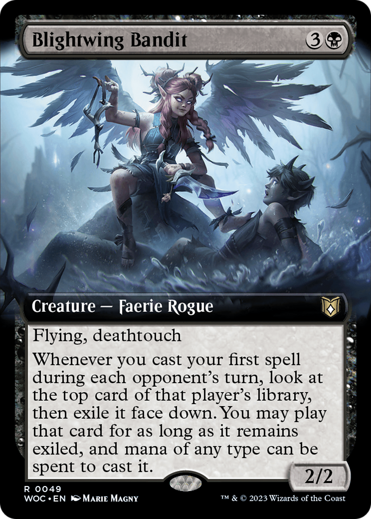 Blightwing Bandit (Extended Art) [Wilds of Eldraine Commander] | Rook's Games and More