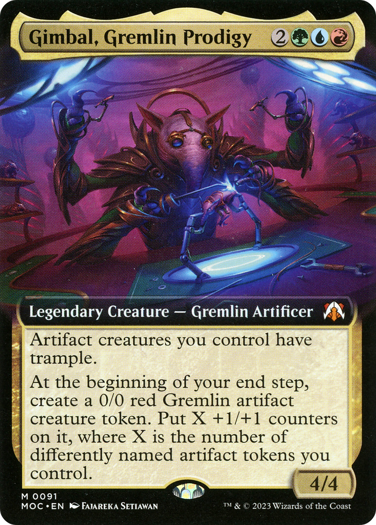 Gimbal, Gremlin Prodigy (Extended Art) [March of the Machine Commander] | Rook's Games and More