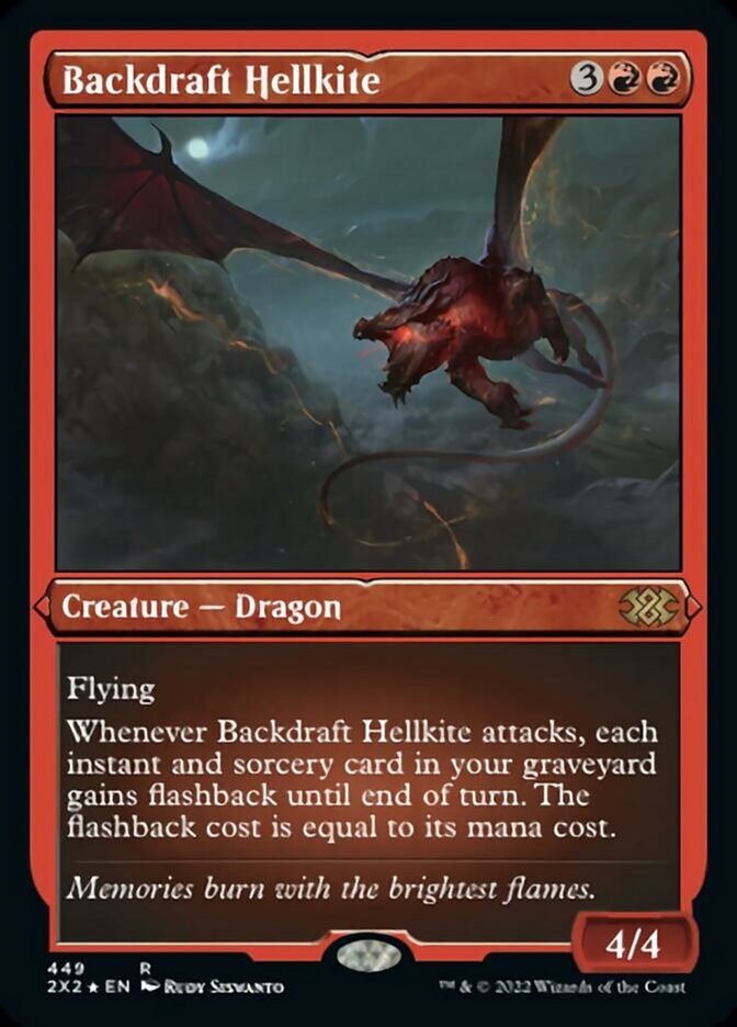 Backdraft Hellkite (Foil Etched) [Double Masters 2022] | Rook's Games and More