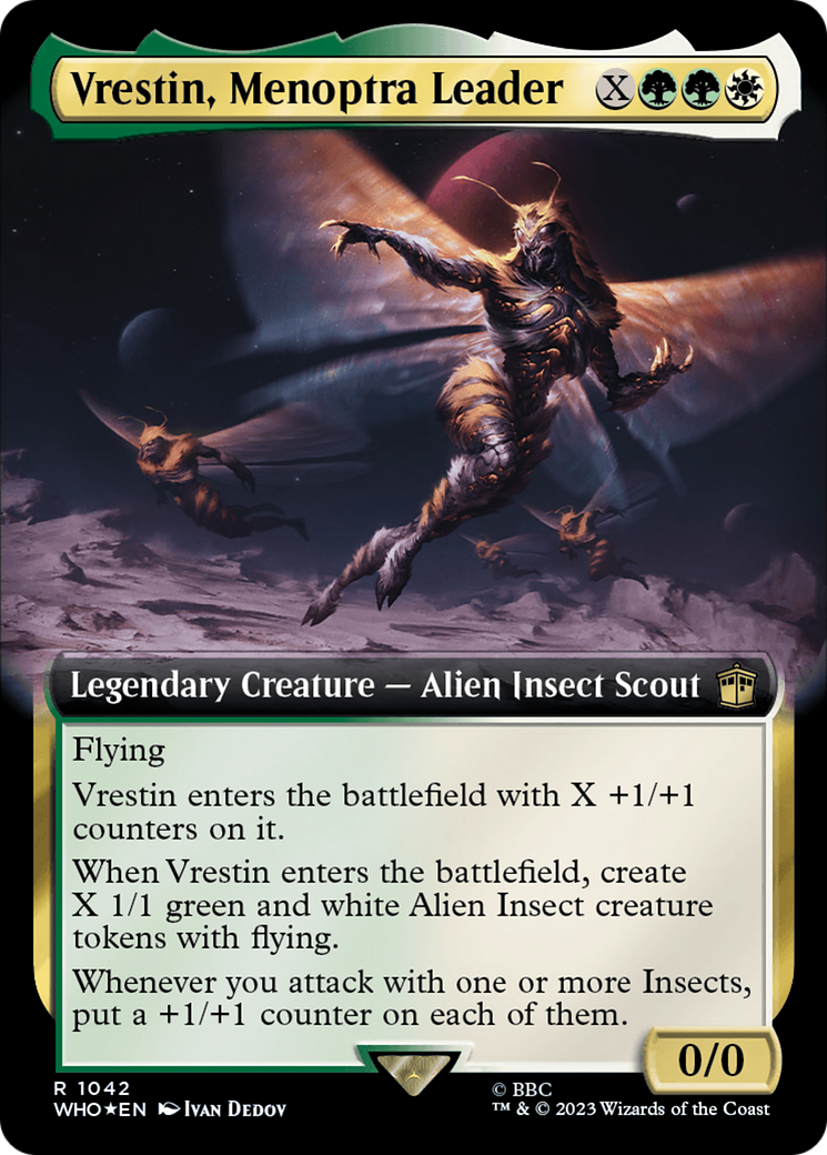 Vrestin, Menoptra Leader (Extended Art) (Surge Foil) [Doctor Who] | Rook's Games and More